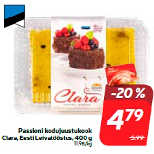 Allahindlus - Passioni kodujuustukook Clara, Eesti Leivatööstus, 400 g