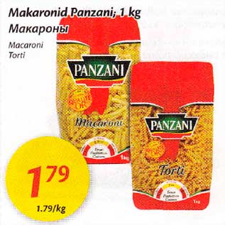 Allahindlus - Makaronid Panzani; 1 kg