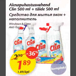 Allahindlus - Aknарuhаstusvаhеnd Сlin 500 ml + täide 500 ml