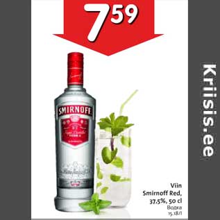 Allahindlus - Viin Smirnoff Red, 37,5%, 50 cl