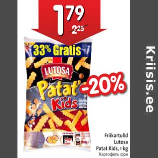 Allahindlus - Friikartulid Lutosa Patat Kids, 1 kg