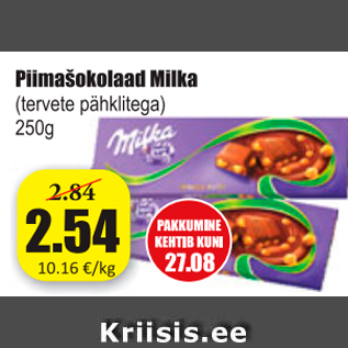 Allahindlus - Piimašokolaad Milka