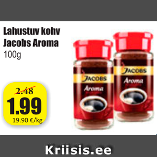 Allahindlus - Lahustuv kohv Jacobs Aroma 100 g