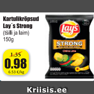 Allahindlus - Kartulikrõpsud Lay`s Strong