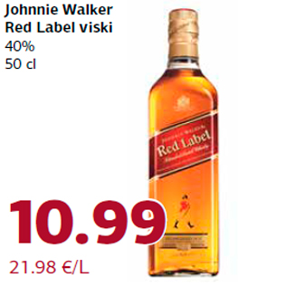 Allahindlus - Johnnie Walker Red Label viski 40% 50 cl