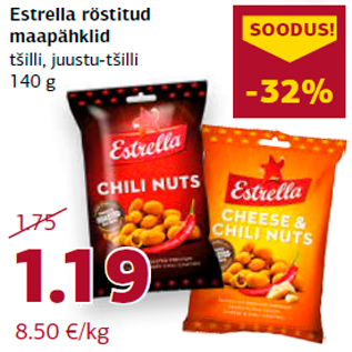 Allahindlus - Estrella röstitud maapähklid