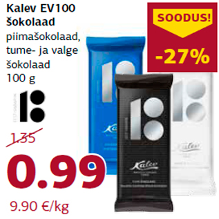 Allahindlus - Kalev EV100 šokolaad