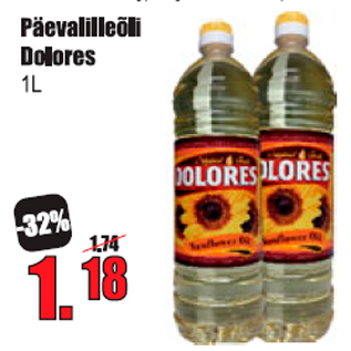 Allahindlus - Päevalilleõli Dolores 1 l