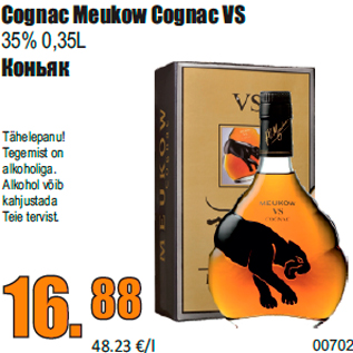 Allahindlus - Cognac Meukow Cognac VS 35% 0,35L