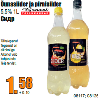 Allahindlus - Õunasiider ja pirnisiider 5,5% 1L