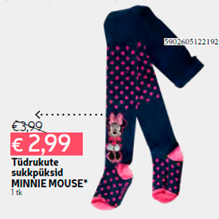 Allahindlus - Tüdrukute sukkpüksid MINNIE MOUSE* 1 tk