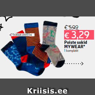 Allahindlus - Poiste sokid MYWEAR* 1 komplekt