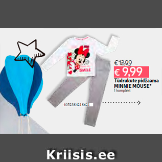 Allahindlus - Tüdrukute pidžaama MINNIE MOUSE* 1 komplekt