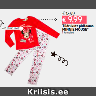 Allahindlus - Tüdrukute pidžaama MINNIE MOUSE* 1 komplekt