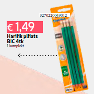 Allahindlus - Harilik pliiats BIC 4tk 1 komplekt