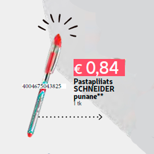 Allahindlus - Pastapliiats SCHNEIDER punane** 1 tk