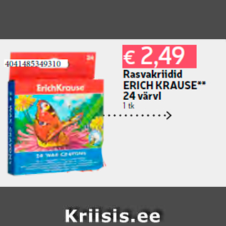 Allahindlus - Rasvakriidid ERICH KRAUSE** 24 värvI 1 tk