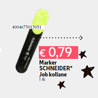 Allahindlus - Marker SCHNEIDER* Job kollane 1 tk