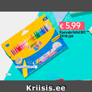 Allahindlus - Rasvakriidid BIC ** 24 tk/pk