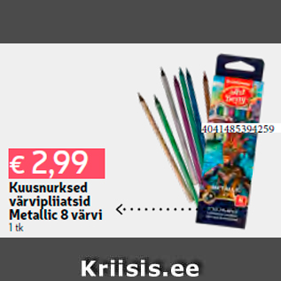 Allahindlus - Kuusnurksed värvipliiatsid Metallic 8 värvi 1 tk