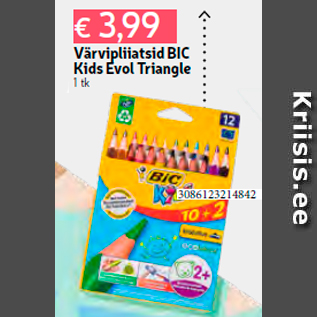 Allahindlus - Värvipliiatsid BIC Kids Evol Triangle 1 tk