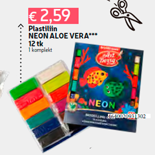 Allahindlus - Plastiliin NEON ALOE VERA*** 12 tk 1 komplekt