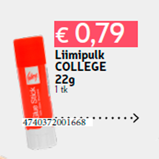 Allahindlus - Liimipulk COLLEGE 22g 1 tk