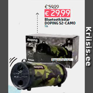 Allahindlus - Bluetooth kõlar DOPING S2-CAMO 1 tk