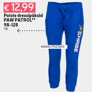 Allahindlus - Poiste dressipüksid PAW PATROL** 98-128 1 tk