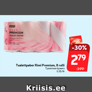 Allahindlus - Tualettpaber Rimi Premium, 8 rulli