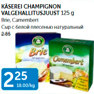 Allahindlus - KÄSEREI CHAMPIGNON VALGEHALLITUSJUUST 125 G