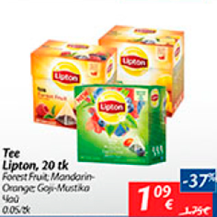 Allahindlus - Tee Lipton, 20 tk