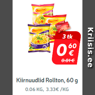 Allahindlus - Kiirnuudlid Rollton, 60 g