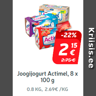 Allahindlus - Joogijogurt Actimel, 8 x 100 g*