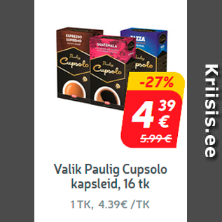 Allahindlus - Valik Paulig Cupsolo kapsleid, 16 tk*