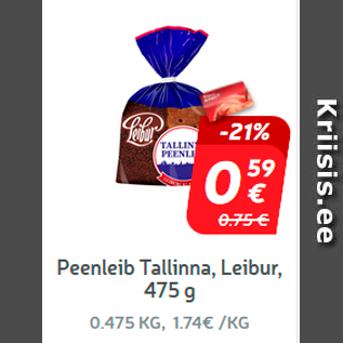 Allahindlus - Peenleib Tallinna, Leibur, 475 g