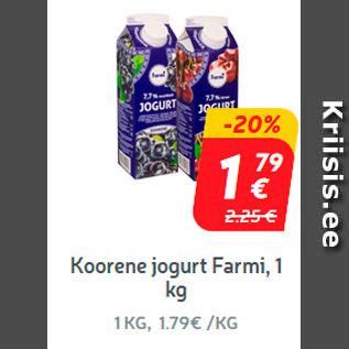 Allahindlus - Koorene jogurt Farmi, 1 kg