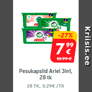 Allahindlus - Pesukapslid Ariel 3in1, 28 tk