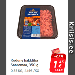 Allahindlus - Kodune hakkliha Saaremaa, 350 g