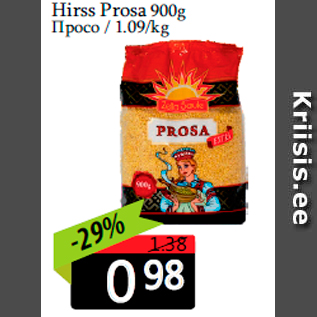 Allahindlus - Hirss Prosa 900g