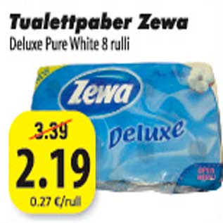 Allahindlus - Tualettpaber Zewa Deluxe Pure White 8 rulli