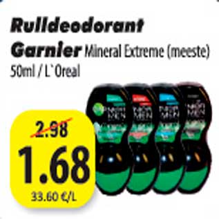 Allahindlus - Rulldeodorant Garnier Mineral Extreme (meeste) 50 ml/L"Oreal