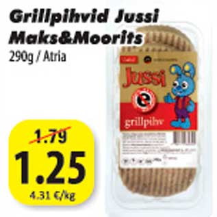 Allahindlus - Grillpihvid Jussi Mals&Moorits 290g/Atria