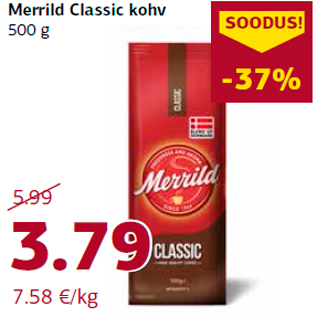 Allahindlus - Merrild Classic kohv 500 g