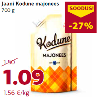 Allahindlus - Jaani Kodune majonees 700 g