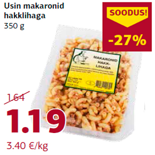 Allahindlus - Usin makaronid hakklihaga 350 g