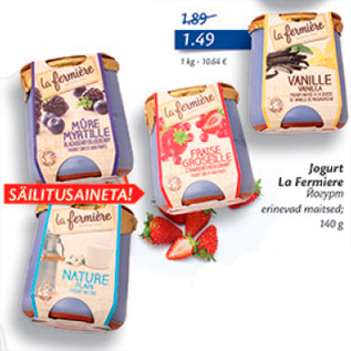 Allahindlus - Jogurt La Fermiere 140 g