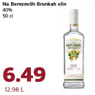 Allahindlus - Na Berezovõh Brunkah viin 40% 50 cl