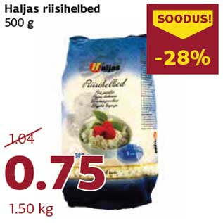 Allahindlus - Haljas riisihelbed 500 g