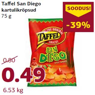 Allahindlus - Taffel San Diego kartulikrõpsud 75 g